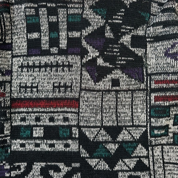 Vintage Fine Line Abstract Shapes Pullover Sweater Medium - Picture 4 of 4